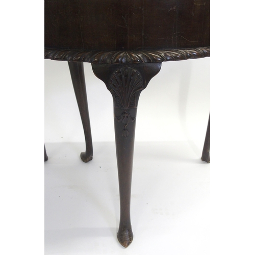 841 - A mahogany D-shaped fold over tea table