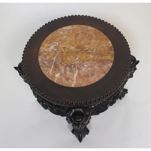 842 - A Chinese hardwood circular pedestal