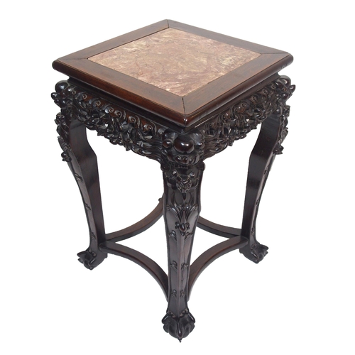 843 - A Chinese hardwood square pedestal