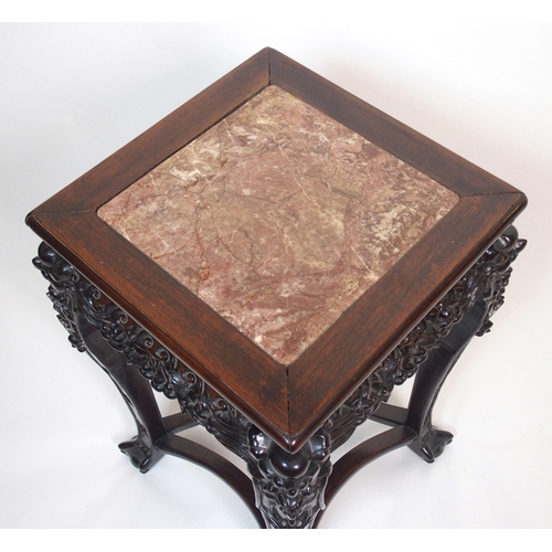 843 - A Chinese hardwood square pedestal