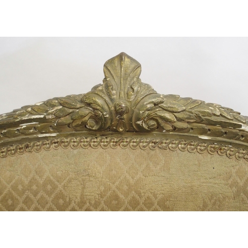 845 - A Louis XVI style giltwood settee