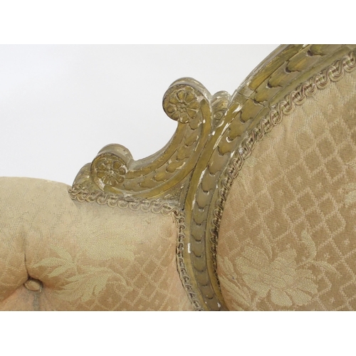 845 - A Louis XVI style giltwood settee