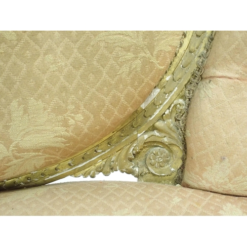 845 - A Louis XVI style giltwood settee