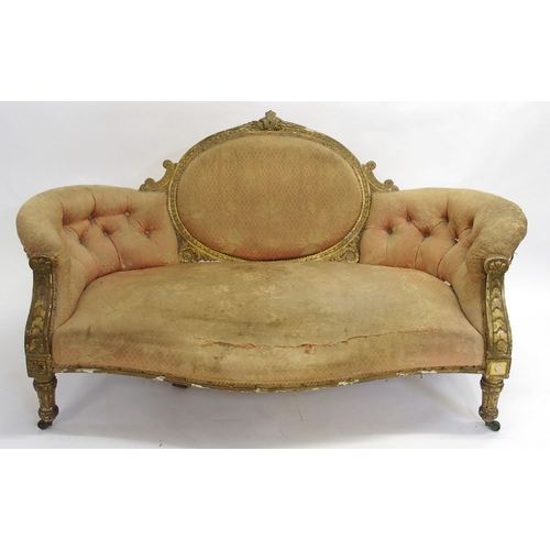 845 - A Louis XVI style giltwood settee