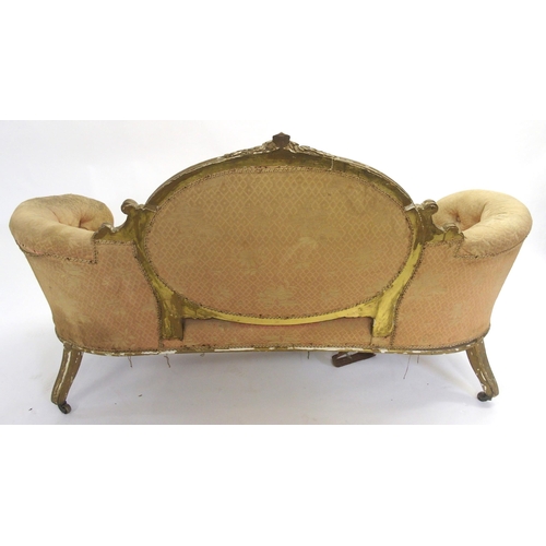 845 - A Louis XVI style giltwood settee