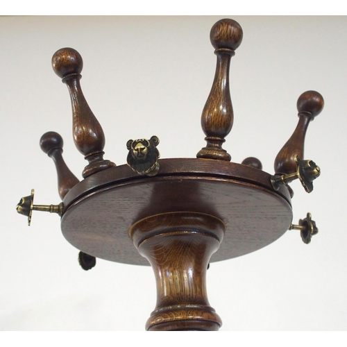 855 - A Wylie and Lochhead oak hat and coat stand