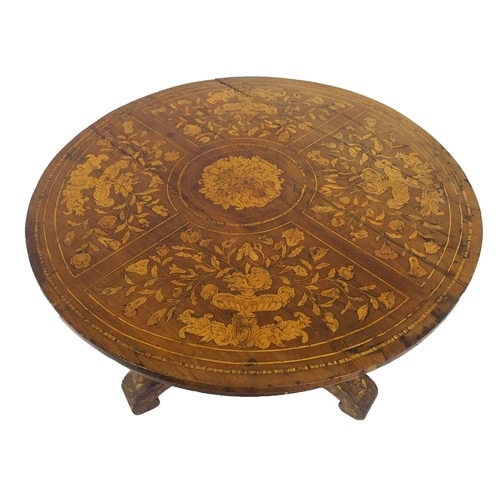 858 - A Dutch marquetry circular occasional table