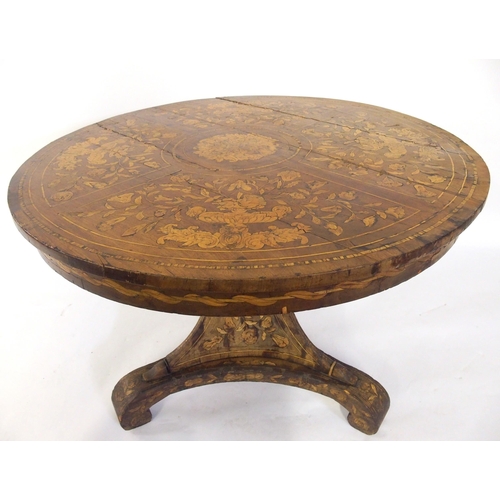 858 - A Dutch marquetry circular occasional table