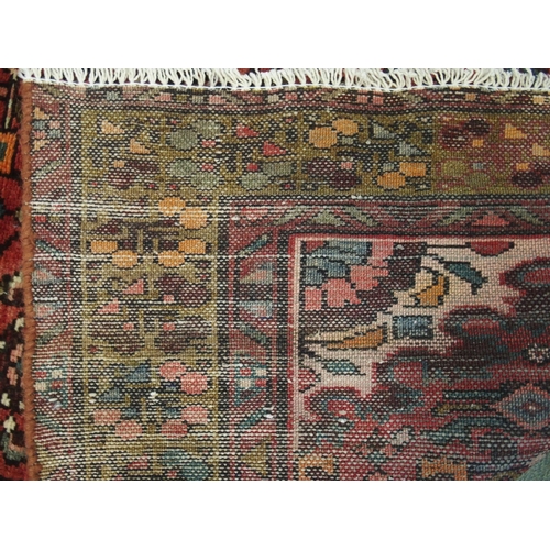 879 - A Terracotta ground Hamadan runner