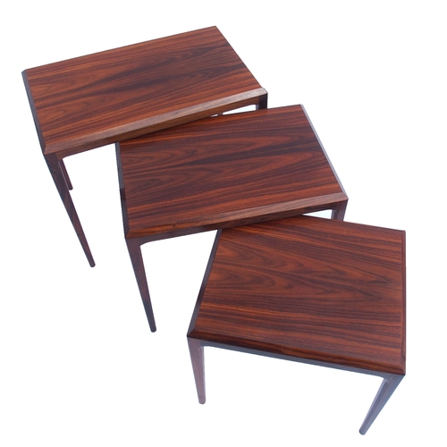 881 - A Silkeborg nest of three rosewood tables