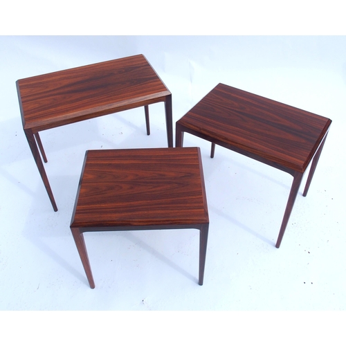 881 - A Silkeborg nest of three rosewood tables