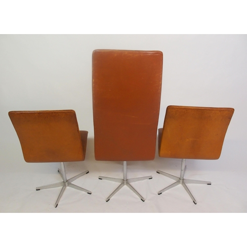 884 - Arne Jacobsen for Fritz Hansen  A high back leather Oxford chair