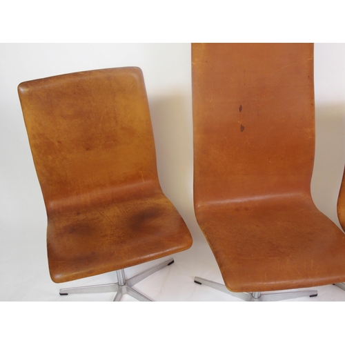 884 - Arne Jacobsen for Fritz Hansen  A high back leather Oxford chair