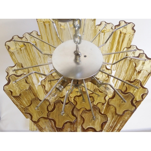 887 - A mid 20th Century chrome Tronchi style chandelier