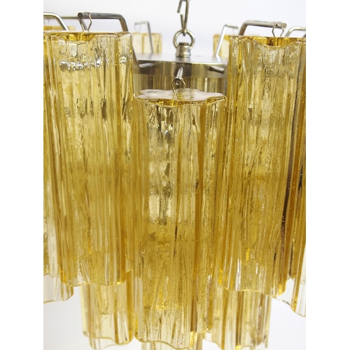 887 - A mid 20th Century chrome Tronchi style chandelier