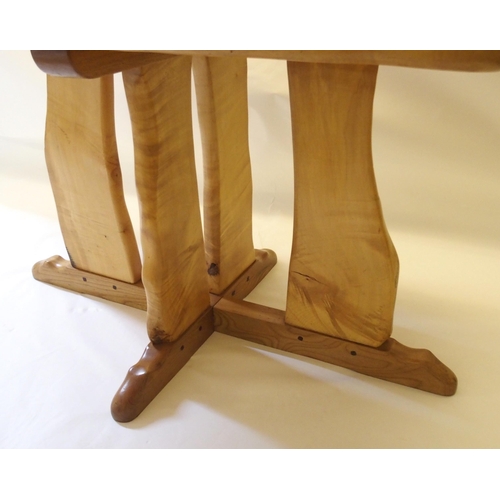 892 - An elm dining table by Philip Coles of Woodworks