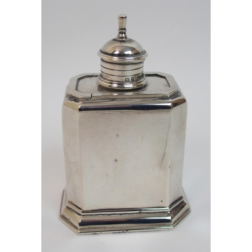 154 - A silver tea caddy