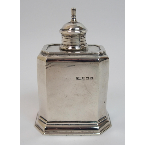 154 - A silver tea caddy