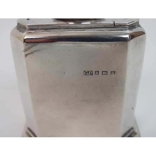 154 - A silver tea caddy