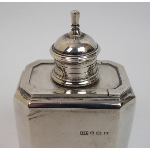 154 - A silver tea caddy