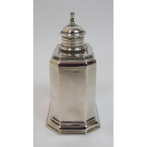 154 - A silver tea caddy