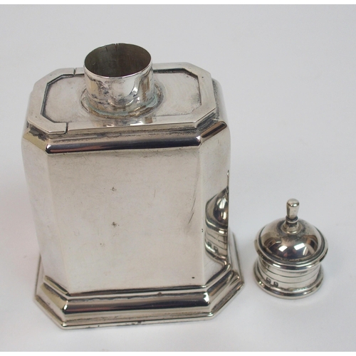 154 - A silver tea caddy