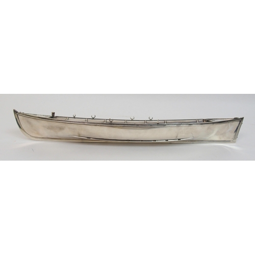 156 - A Victorian silver model of a two masted row boat or yawl