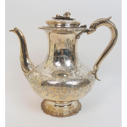 157 - A Victorian silver four piece tea service