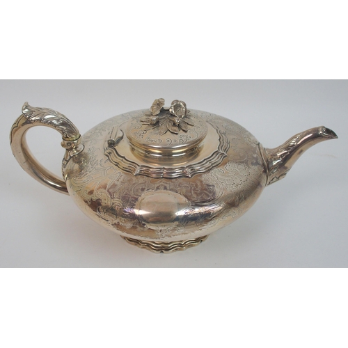 157 - A Victorian silver four piece tea service