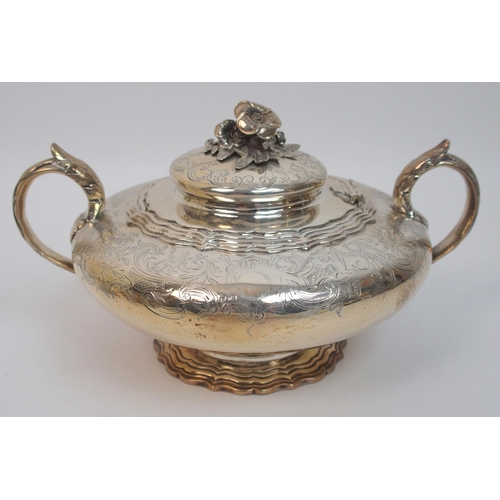 157 - A Victorian silver four piece tea service