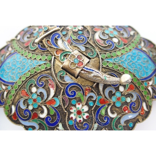 159 - A 19th Century Russian silver cloisonne polychrome enamel ladies belt