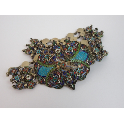 159 - A 19th Century Russian silver cloisonne polychrome enamel ladies belt