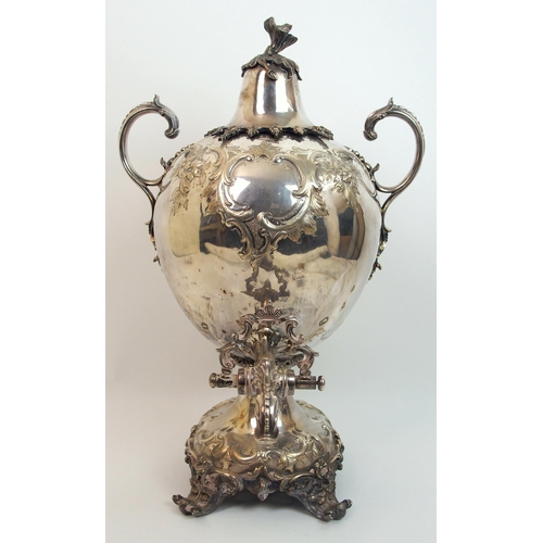 160 - A 19th Century silver plated samovar