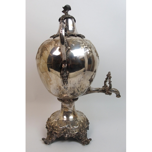 160 - A 19th Century silver plated samovar