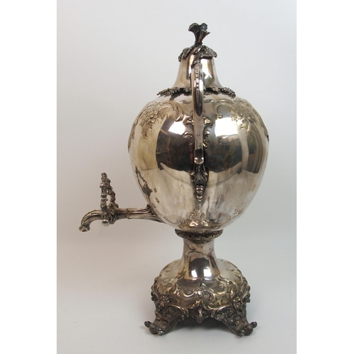 160 - A 19th Century silver plated samovar