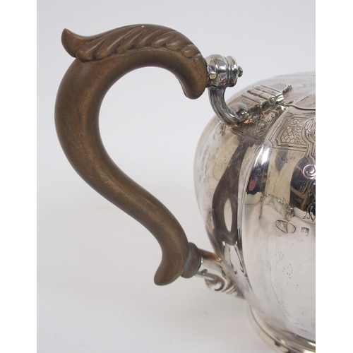 166 - A four piece silver tea service