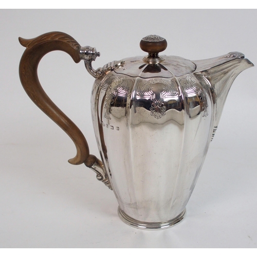 166 - A four piece silver tea service