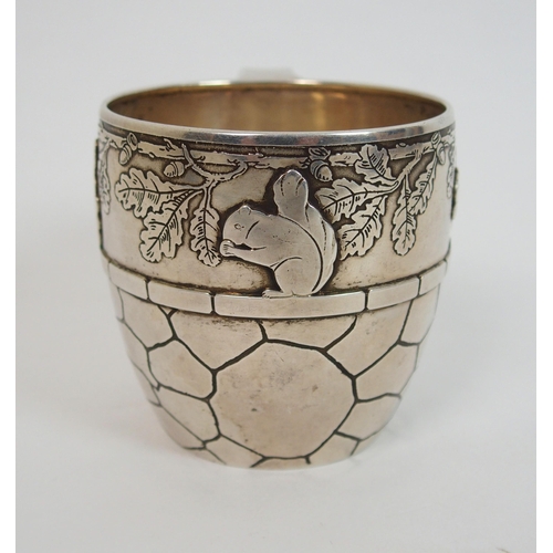 167 - A sterling silver nursery tankard