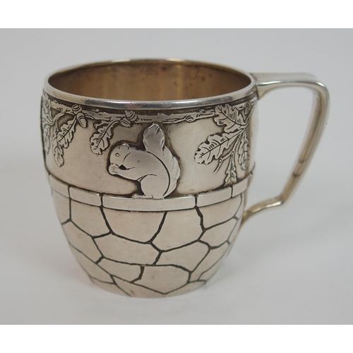 167 - A sterling silver nursery tankard