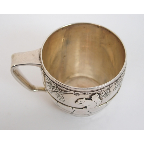 167 - A sterling silver nursery tankard