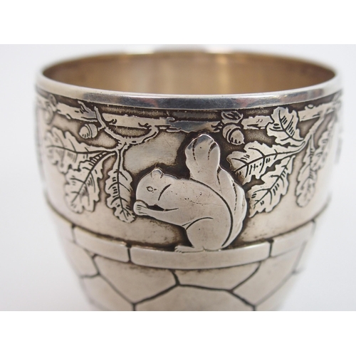 167 - A sterling silver nursery tankard