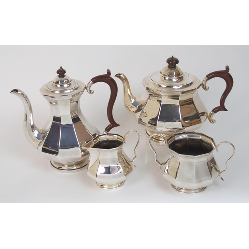 168 - A four piece silver tea service