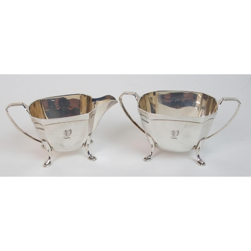 169 - A three piece silver tea service