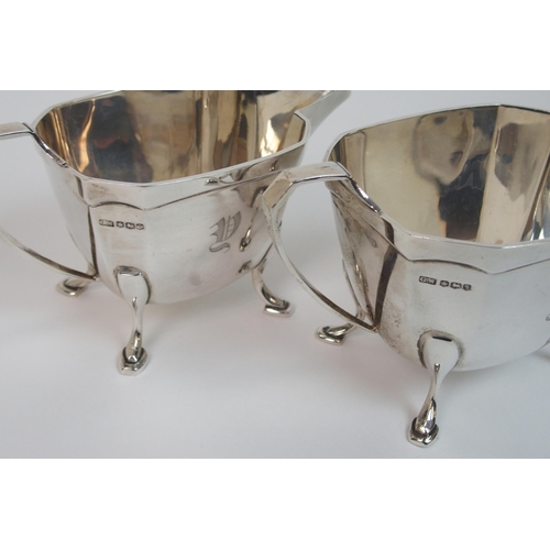 169 - A three piece silver tea service