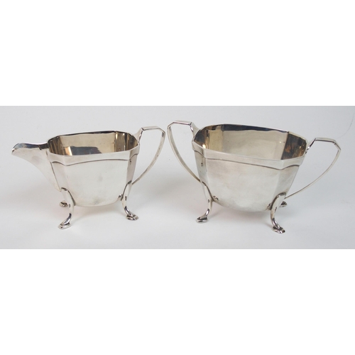 169 - A three piece silver tea service