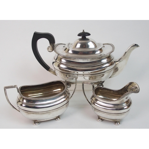 170 - A three piece silver tea service