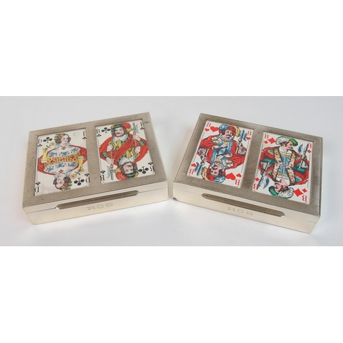 174 - A pair of sterling silver cigarette boxes