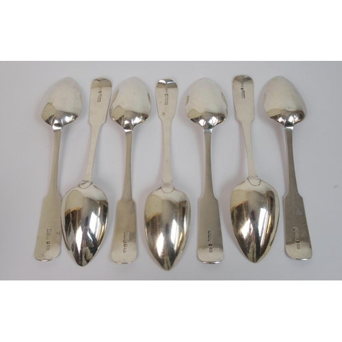 176 - A part set of seven silver tablespoons and five silver dessert spoons