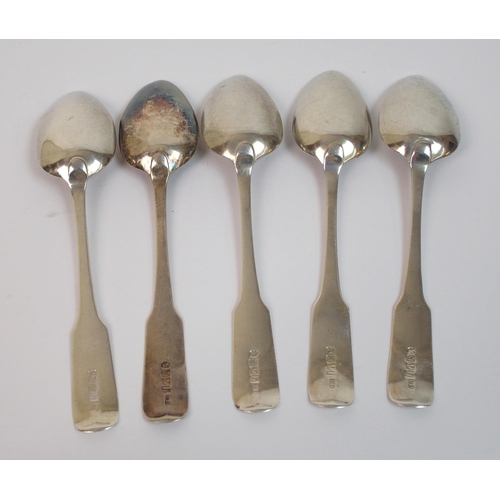 176 - A part set of seven silver tablespoons and five silver dessert spoons