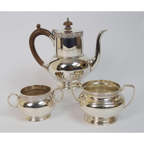 181 - A silver coffee pot and sugar bowl